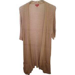 Merona Linen Blend Open Knit Cardigan Sweater Plus Size XXL Y2K Cottagecore Boho